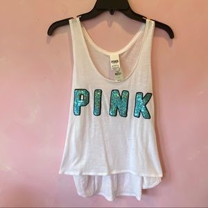 Victorias Secret PINK aqua sequin tank.